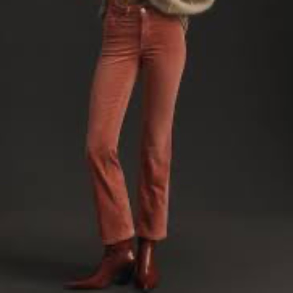 Brand New Women's Pink The Yaya Mid-Rise Corduroy Crop Flare Jeans by Pilcro - Picture 3 of 7